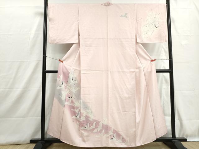 平和屋着物■訪問着　群鶴文　暈し染め　正絹　逸品　DABH8919qa