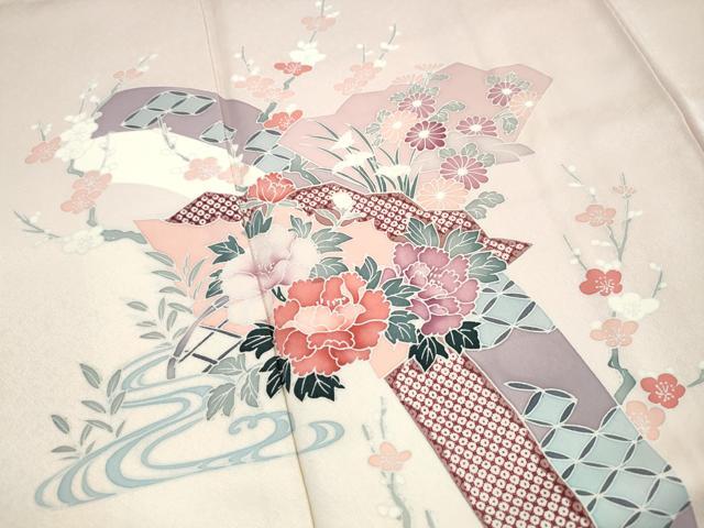 平和屋着物■訪問着　流水地紙花文　暈し染め　正絹　逸品　DABH8926qa
