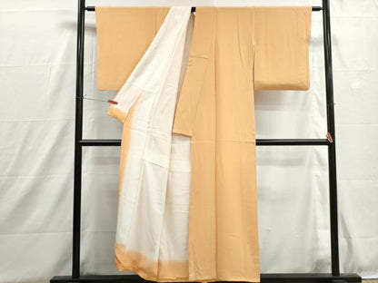 平和屋着物■上質な色無地　萱草色　正絹　逸品　DABH8929qa