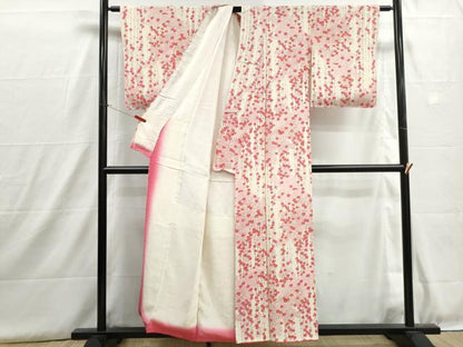 平和屋着物■上質な小紋　舞梅間道　お召縮緬　正絹　逸品　DABH8932qa