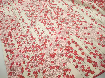 平和屋着物■上質な小紋　舞梅間道　お召縮緬　正絹　逸品　DABH8932qa