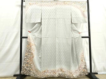 平和屋着物■訪問着　駒刺繍　御所車花文　松竹梅　暈し染め　金彩　正絹　逸品　DABH8936qa