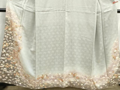 平和屋着物■訪問着　駒刺繍　御所車花文　松竹梅　暈し染め　金彩　正絹　逸品　DABH8936qa