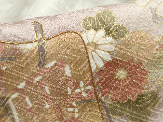 平和屋着物■訪問着　駒刺繍　御所車花文　松竹梅　暈し染め　金彩　正絹　逸品　DABH8936qa