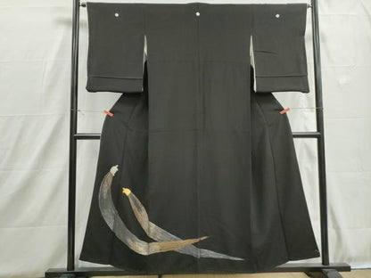 平和屋着物■豪華黒留袖　駒刺繍　蓑亀　金銀彩　正絹　逸品　DABH8939qa