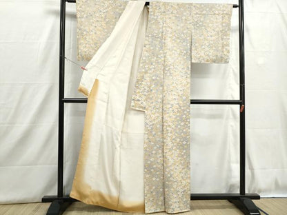 平和屋着物■上質な小紋　舞梅文　金彩　正絹　逸品　DABH8947qa