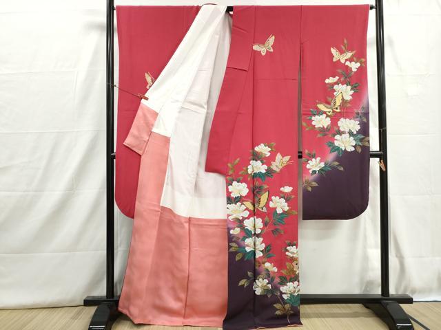 平和屋着物■豪華振袖　花蝶文　暈し染め　金銀彩　正絹　逸品　DABH8949qa
