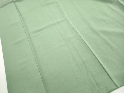 平和屋着物■上質な色無地　霞地紋　柳色　正絹　逸品　DABH8954qa