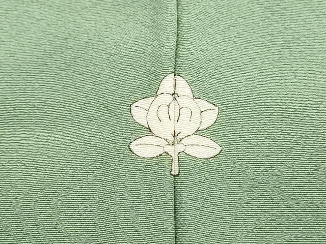 平和屋着物■上質な色無地　霞地紋　柳色　正絹　逸品　DABH8954qa