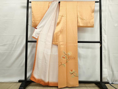 平和屋着物■中国三大刺繍　相良刺繍　総刺繍　色留訪問着　立涌更紗花文　正絹　逸品　DABH8955qa