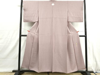 平和屋着物■本草木染作家　瑞寶　色無地　霞地紋　薄色　正絹　逸品　DABH8958qa
