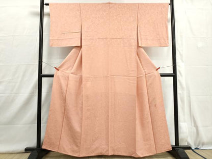 平和屋着物■本草木染作家　瑞寶　色無地　霞地紋　一斤染色　正絹　逸品　DABH8959qa