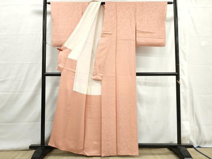 平和屋着物■本草木染作家　瑞寶　色無地　霞地紋　一斤染色　正絹　逸品　DABH8959qa
