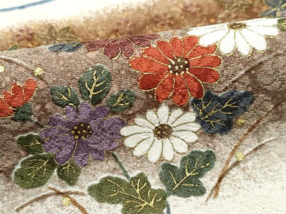 平和屋着物■上質な小紋　横段花松文　暈し染め　金彩　正絹　逸品　DABH8967qa