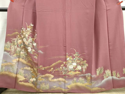 平和屋着物■豪華色留袖　重ね雲花車文　暈し染め　金彩　正絹　逸品　DABH8968qa