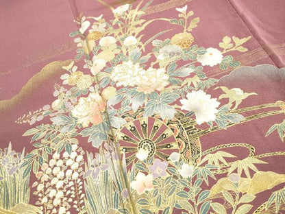 平和屋着物■豪華色留袖　重ね雲花車文　暈し染め　金彩　正絹　逸品　DABH8968qa