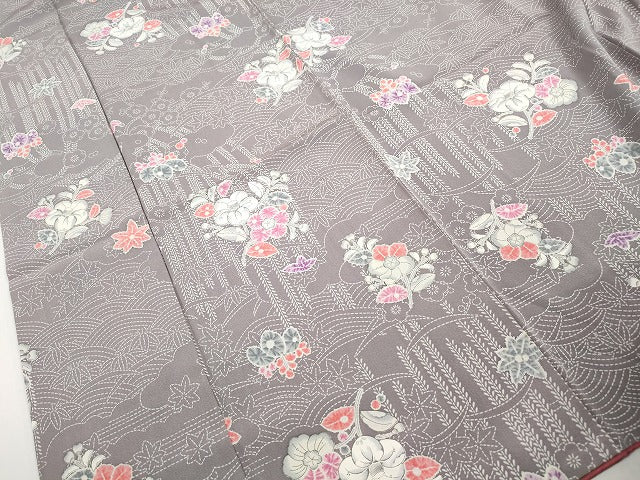 平和屋着物■上質な小紋　辻が花　正絹　逸品　DABH8971qa