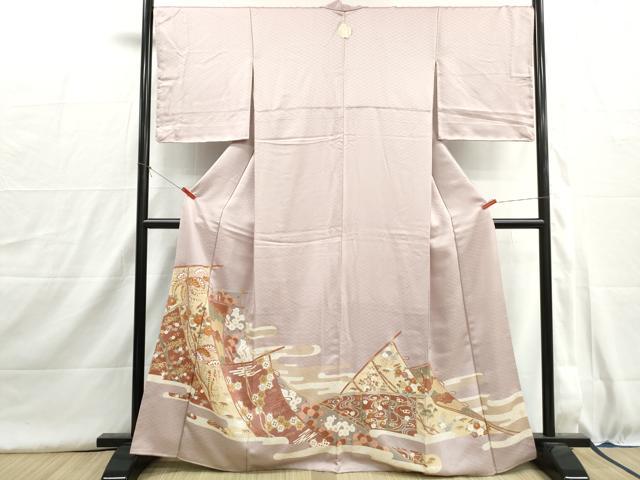 平和屋着物■豪華色留袖　駒刺繍　エ霞几帳花丸文　金彩　やまと誂製　正絹　逸品　DABH8972qa