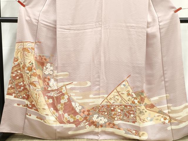 平和屋着物■豪華色留袖　駒刺繍　エ霞几帳花丸文　金彩　やまと誂製　正絹　逸品　DABH8972qa