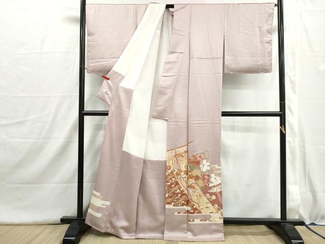 平和屋着物■豪華色留袖　駒刺繍　エ霞几帳花丸文　金彩　やまと誂製　正絹　逸品　DABH8972qa