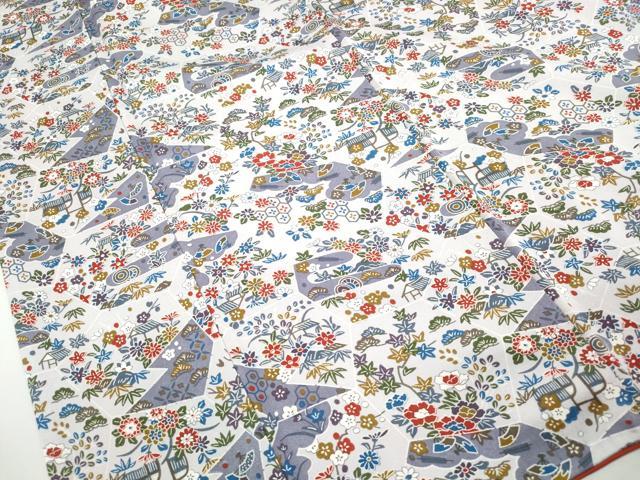 平和屋着物■上質な小紋　型染め　松竹梅　正絹　逸品　DABH8973qa