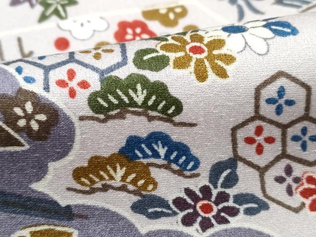 平和屋着物■上質な小紋　型染め　松竹梅　正絹　逸品　DABH8973qa