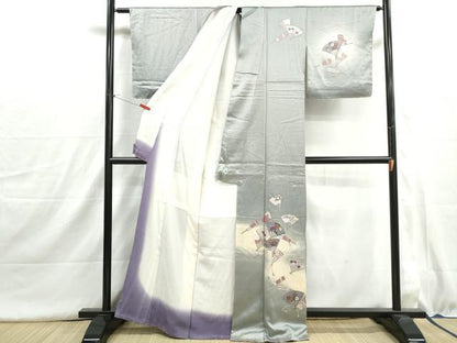平和屋着物■訪問着　扇面花文　暈し染め　金彩　正絹　逸品　DABH8974qa