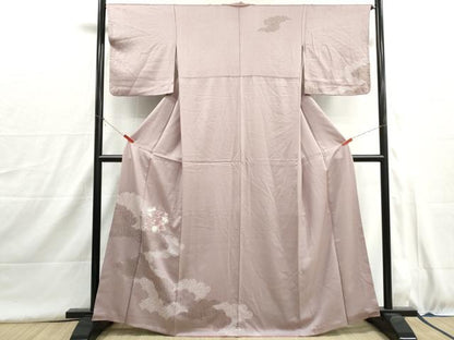 平和屋着物■訪問着　絞り　刺繍　御所車花文　金彩　正絹　逸品　DABH8977qa