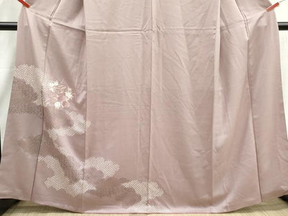 平和屋着物■訪問着　絞り　刺繍　御所車花文　金彩　正絹　逸品　DABH8977qa