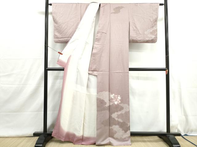 平和屋着物■訪問着　絞り　刺繍　御所車花文　金彩　正絹　逸品　DABH8977qa