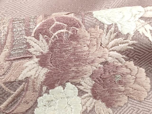 平和屋着物■訪問着　絞り　刺繍　御所車花文　金彩　正絹　逸品　DABH8977qa