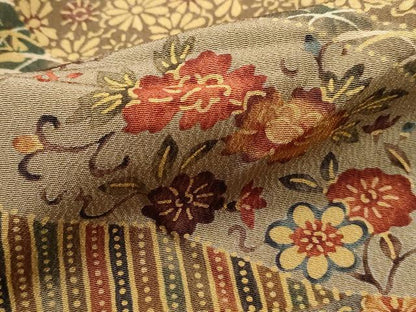 平和屋着物■上質な小紋　型染め　道長花文　正絹　逸品　DABH8978qa