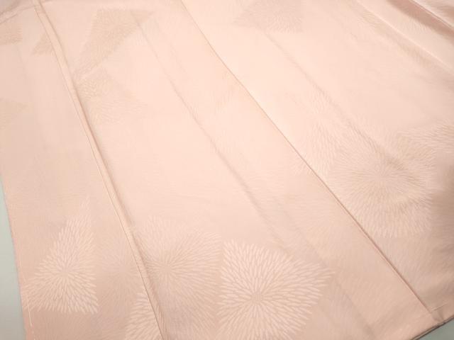 平和屋着物■上質な色無地　菱菊地紋　水柿色　正絹　逸品　DABH8980qa