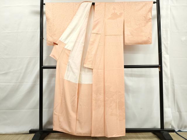 平和屋着物■無地絵羽訪問着　風景地紋　祇園祭　洒落柿色　正絹　逸品　DABH8983qa