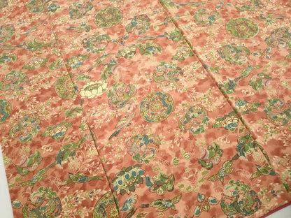 平和屋着物■上質な小紋　花鳥丸文　鳳凰　正絹　逸品　DABH8986qa
