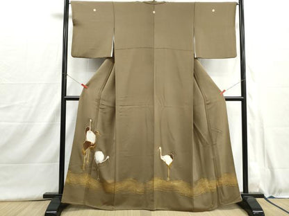 平和屋着物■豪華色留袖　白鷺　金彩　正絹　逸品　DABH8989qa