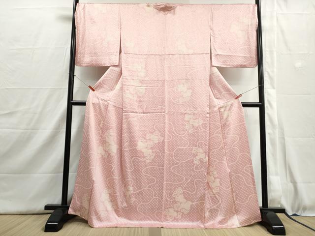 平和屋着物■上質な小紋　総絞り　蔦の葉文　正絹　逸品　DABH8991qa