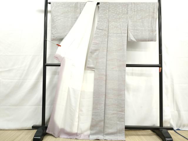 平和屋着物■江戸小紋　鮫小紋柄　草花地紋　暈し染め　正絹　逸品　DABH8993qa