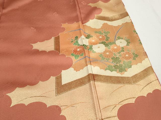 平和屋着物■豪華色留袖　駒刺繍　屏風鴛鴦花文　鶴　金彩　正絹　逸品　DABH8994qa