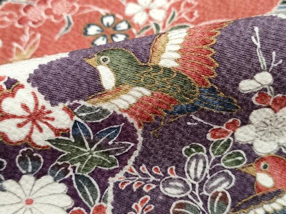 平和屋着物■上質な小紋　雲取り花鳥文　金彩　正絹　逸品　DABH8995qa