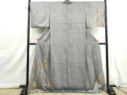 平和屋着物■訪問着　刺繍　蔦の葉文　たたき染め　金彩　正絹　逸品　DABH8996qa