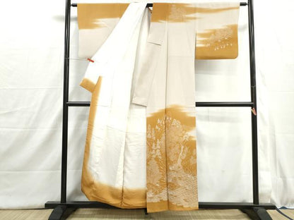 平和屋着物■訪問着　作家物　樹林風景文　暈し染め　正絹　逸品　DABH8997qa