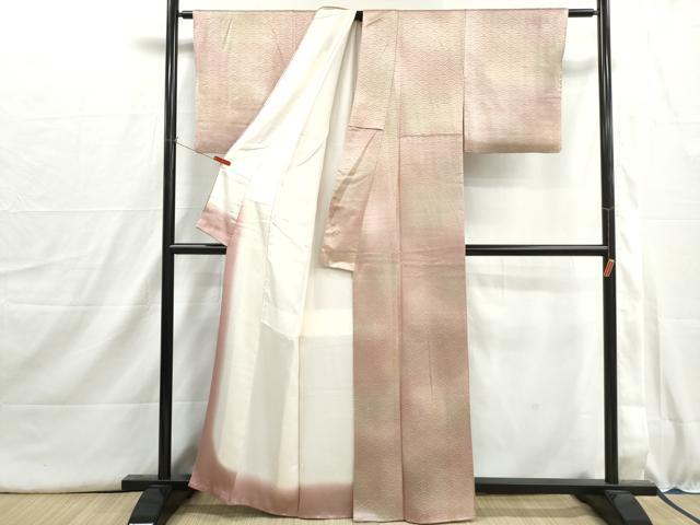 平和屋着物■上質な小紋　霞青海波地紋　暈し染め　正絹　逸品　DABH8998qa