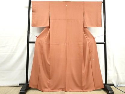 平和屋着物■本草木染作家　瑞寶　色無地　霞地紋　東雲色　正絹　逸品　DABH9000qa