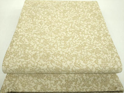 平和屋着物▼極上　両面　六通柄袋帯　金華山織　吉祥花菱文　金糸　正絹　逸品　DABH9004ps