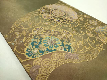 平和屋着物▼中国三大刺繍　相良刺繍　総刺繍　太鼓柄袋帯　正倉院花文　金彩　引箔　さが美扱い　正絹　逸品　DABH9006ps