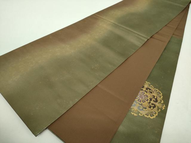平和屋着物▼中国三大刺繍　相良刺繍　総刺繍　太鼓柄袋帯　正倉院花文　金彩　引箔　さが美扱い　正絹　逸品　DABH9006ps