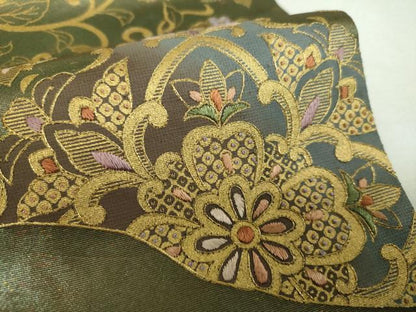 平和屋着物▼中国三大刺繍　相良刺繍　総刺繍　太鼓柄袋帯　正倉院花文　金彩　引箔　さが美扱い　正絹　逸品　DABH9006ps
