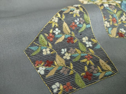 平和屋着物▼九寸名古屋帯　総刺繍　七宝花鳥文　金糸　やまと誂製　正絹　逸品　DABH9042ps