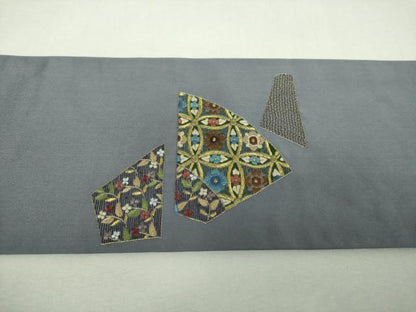 平和屋着物▼九寸名古屋帯　総刺繍　七宝花鳥文　金糸　やまと誂製　正絹　逸品　DABH9042ps